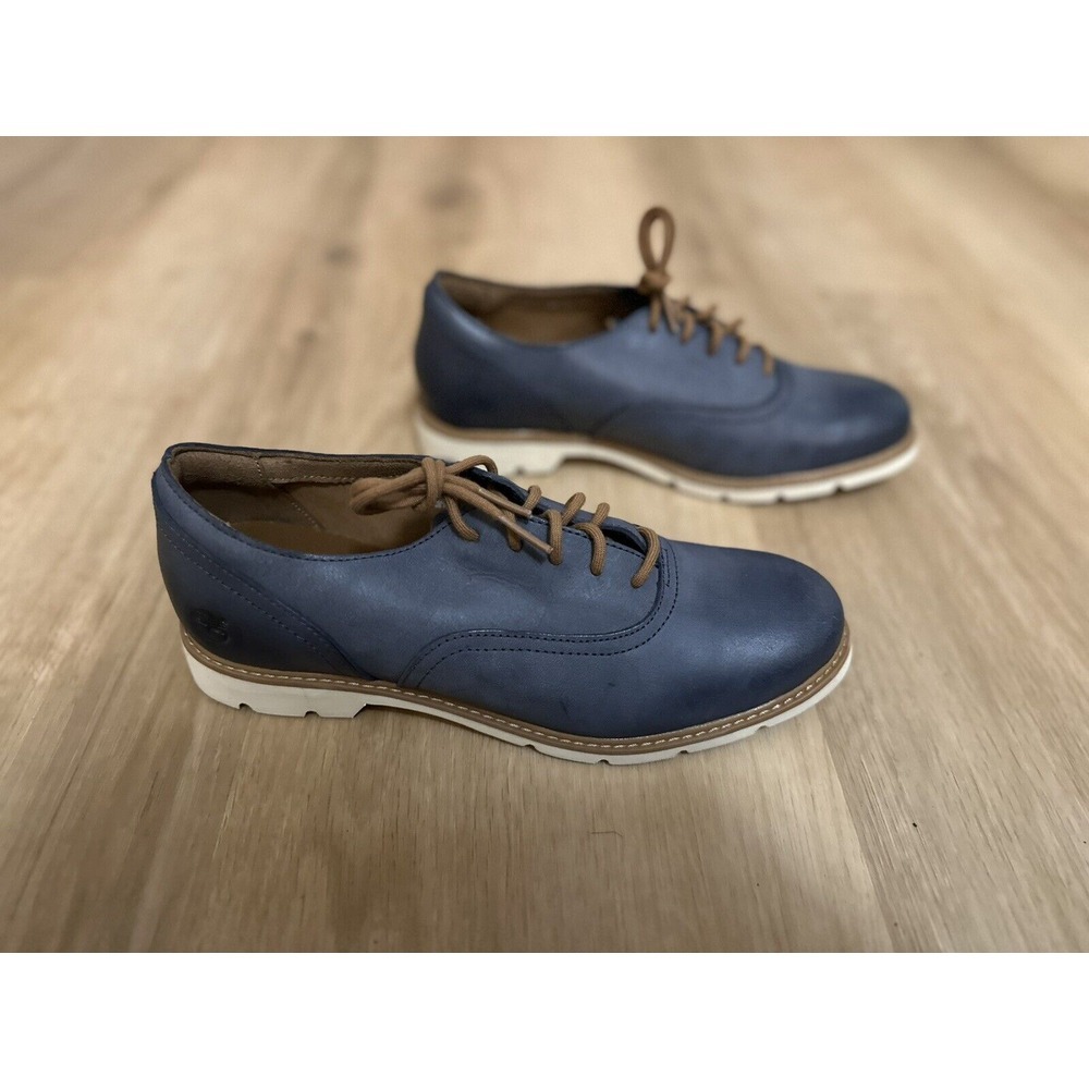 Timberland Women's Bramhall Oxford Blue Leather Size 8‎ Excellent Condition